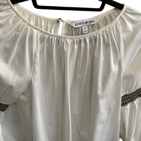 Elizabeth and James Boho Embroidered Bell Sleeve Blouse XS - Picture 4 of 8